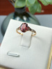 天然碧玺戒指18k玫瑰金钻石(金钻石)镶嵌显气质，红宝石日落色轻奢复古潮流