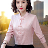 中国风雪纺衫女装长袖衬衫，民族风2024年春秋，洋气上衣打底衬衣