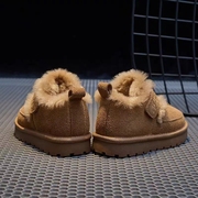 儿童雪地靴2023女童大棉鞋加绒加厚低帮冬季男童鞋子防水防滑