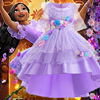 万圣节欧美外贸童装童裙魔法满屋系列紫色连衣裙蓬蓬儿童礼服裙