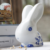 景德镇青花陶瓷兔子，摆件中式客厅兔年新年摆件十二生肖生日礼物可
