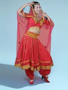 原版经典红色印度舞肚皮舞舞蹈演出 舞台表演民族服装 女装
