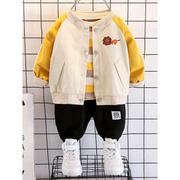 男童装宝宝秋装套装，20201-3岁2衣服女儿童，春秋洋气外套三件套