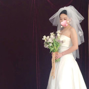 多层蓬蓬羽毛头纱短款新娘，结婚拍照写真摄影跟妆造型头纱