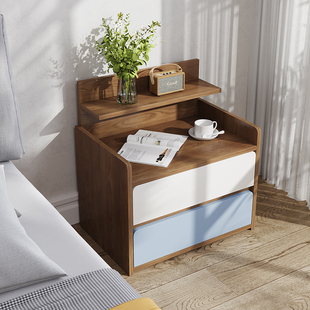 床头柜简约现代卧室小置物架，简易创意储物柜，ins床边柜出租房柜子
