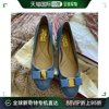 香港直邮SALVATORE FERRAGAMO 女士蓝色漆皮平底鞋 0592123