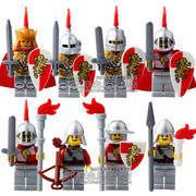 兼容乐高中世纪城堡骑士中古骑士红狮骑士重甲骑士人仔积木玩具
