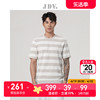 JDV男装夏季商场同款卡其色圆领条纹针织短袖休闲上衣SKS3572