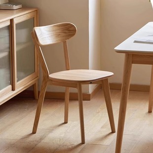 全实木餐椅简约现代纯橡木靠背椅餐桌椅休闲椅北欧书房原木椅子
