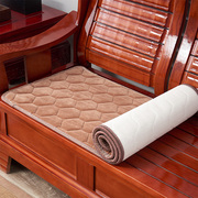 老式木头沙发垫防滑毛绒加厚实木红木椅子坐垫，三人座春秋长椅垫子