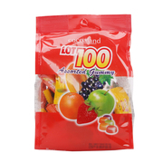 一百份马来西亚LOT100一百份水果汁软糖320g百分百进口糖果零食品