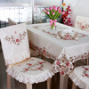 6730欧式田园绣花蕾丝镂空圆台布，长方桌布布艺椅垫椅套茶几布桌旗