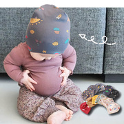 婴儿帽子秋冬纯棉男女，宝宝胎帽0-6个月，可爱新生护耳帽小月龄冬季