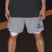 篮球运动短裤男子假两件带内衬三分裤美式网眼速干透气训练篮球裤