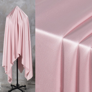 浅粉红色光泽感双面醋酸缎面料 两面丝滑抗皱绸缎裙子衬衣布料