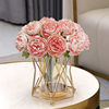 轻奢风创意水培玻璃花瓶，现代简约客厅餐桌茶几，仿真花束插花器摆件