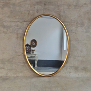 新欧式装饰镜圆形壁挂洗脸梳妆台卫生间浴室镜复古玄关化妆品