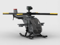 国产小颗粒积木moc 兼容乐高夜间侦察直升飞机模型拼装玩具 益智