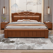 实木床中式高箱储物床1.5米1.8米主卧室现代简约单双人床加厚婚床