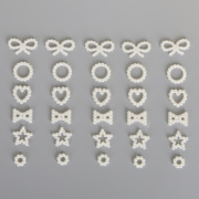 abs珍珠蝴蝶结五角星心形贴片，手工diy材料，做发饰头饰品配件100个
