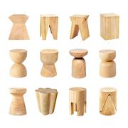 北欧原木墩子方形茶几实木凳子茶台椅子换鞋凳圆凳树桩天然根雕凳