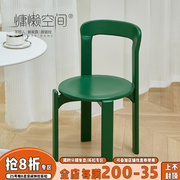 慵懒空间复古实木餐椅北欧设计师靠背书桌椅餐厅网红简约休闲椅子