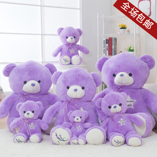 紫色薰衣草小熊澳洲礼物布娃娃，抱抱熊泰迪熊玩偶毛绒玩具紫熊公仔