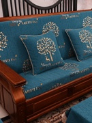 红木沙发垫坐垫带靠背冬天木质，加厚防滑海绵，老式中式实木靠垫一体