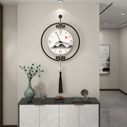新中式挂钟客厅时尚艺术装饰时钟，挂墙家用简约玄关创意中国风钟表