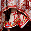 石榴花丨七月荷春季秀禾婚鞋汉服鞋女增高红色新娘绣花中式上轿
