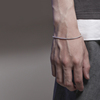 s925银手绳手链男韩版潮学生，个性酷简约百搭2mm细款编织男生饰品