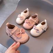 女宝宝鞋子秋季女童单鞋公主鞋1-3岁半婴幼童防滑软底学步鞋0