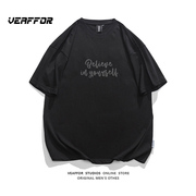 Veaffor美式潮牌发泡字母星星印花短袖T恤男女ins潮流bf体恤