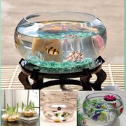 水培玻璃花瓶透明大号水仙，盆碗莲盆睡莲花盆，乌龟鱼缸水养植物器皿