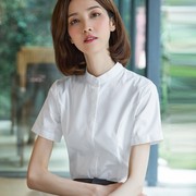 2024年春夏短袖白色衬衫，女设计感小众气质，衬衣职业正装工作服上衣