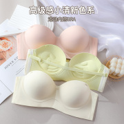外扩型胸内衣女无肩带小胸聚拢显大加厚无钢圈防下垂隐形文胸罩