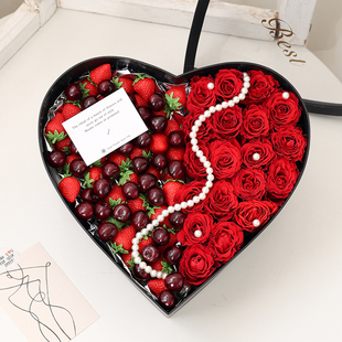38女神节创意diy车厘子，草莓水果礼盒高端精致送闺蜜女友生日礼物