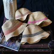 日单手工编织拉菲草帽可折叠夏天男女，款礼帽爵士帽巴拿马通用
