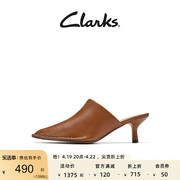 clarks其乐女鞋秋季时尚优雅淑女尖头猫跟羊皮，舒适单鞋女高跟拖鞋