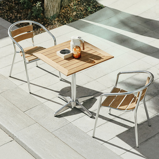 mwh曼好家现代简约户外庭院，餐桌椅北欧阳台休闲铝制桌椅套件组合