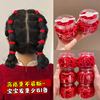 儿童新年发圈过年发饰中国红头绳女童宝宝扎头发皮筋不伤发头饰