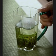 绿茶杯高级泡茶水杯，花茶玻璃杯带把手家用耐高温杯子