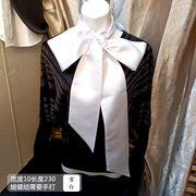 蝴蝶结白色大丝巾方佑设计感洋气长条系带OL女士领口配件飘带