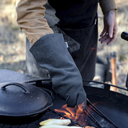 美国BAREBONES北邦户外露营复古厨房烧烤篝火防烫真皮长款手套