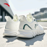 安踏男鞋跑步鞋2024夏季白色透气网鞋休闲鞋，运动鞋男