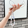 创意网红小清新马卡龙(马卡龙)色，彩珠透明珠子手机挂绳可爱信封手腕绳挂链