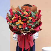 同城配送鲜花北京重庆武汉广州银川市花店生日向日葵红玫瑰康乃馨