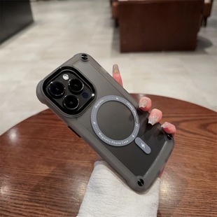 强力防摔防震磁吸适用于iphone15pro手机壳苹果14promax高级感金属镜头13pro透明12磨砂面14防指纹11四角