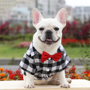 格子衬衫西装结婚礼服法斗巴哥小中大型犬宠物衣服猫咪用品