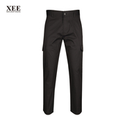 XEE商场同款 男士夏季黑色工装风宽松贴袋休闲裤轻松舒适中腰长裤